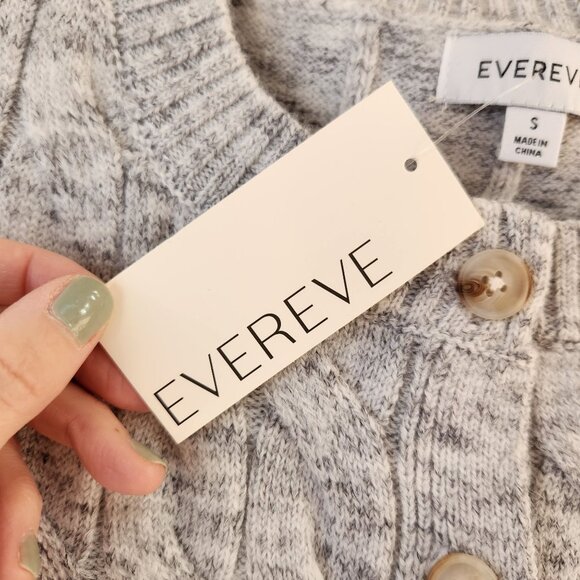 NWT Evereve Anaya Grey Cableknit Sweater Vest Academia Women's S - Picture 7 of 10
